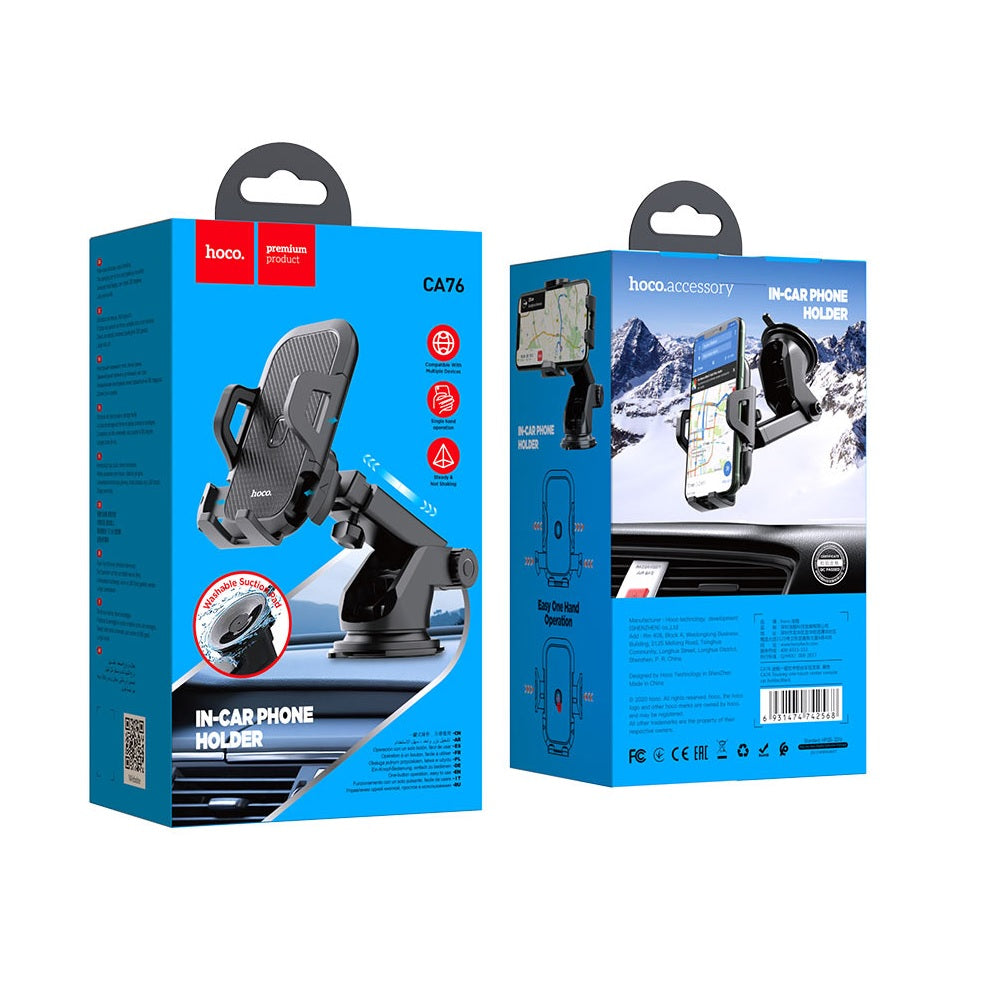 Soporte para celular Hoco CA76  Tablero Parabrisas VentosaNegro