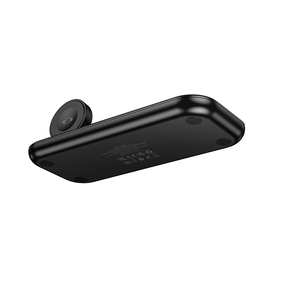 Cargador Inalambrico Hoco CW65 North 3 en 1 Fast Charger Negro