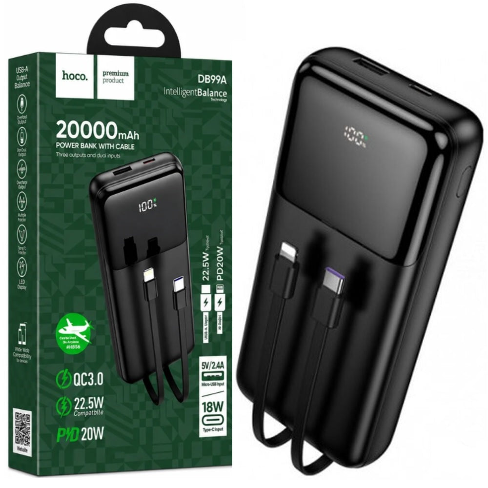 Power Bank 20000mAh Hoco DB99A PD20W 22.5W Negro