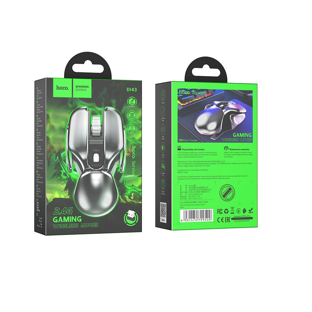 Mouse Inalambrico Gamer Recargable Hoco DI43 Negro