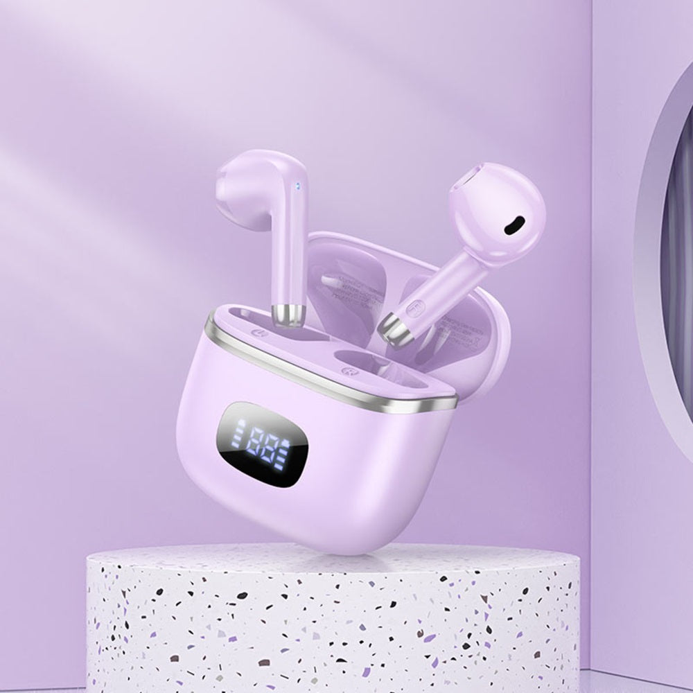 Audifonos Bluetooth Hoco EQ1 TWS Estuche Purpura