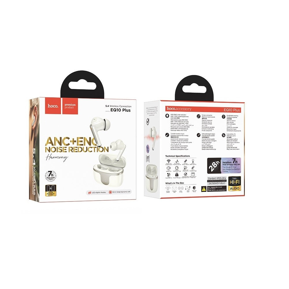 Audífonos Inalambricos Hoco EQ10 Plus Bluetooth ANC Blanco