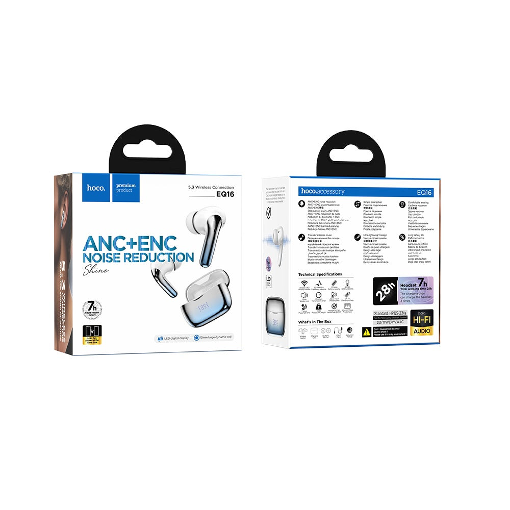 Audífonos Inalambricos Hoco EQ16 Bluetooth ANC ENC Azul