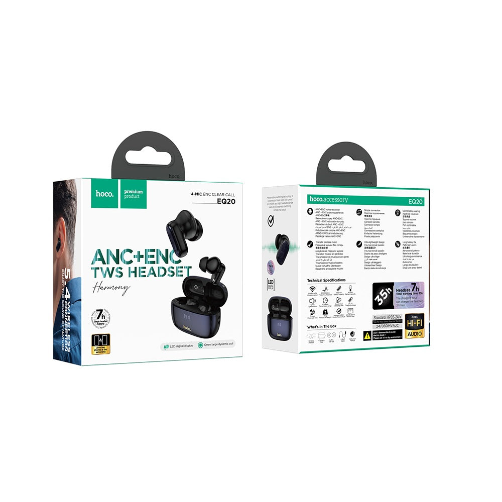 Audífonos Inalambricos Hoco EQ20 Bluetooth ANC ENC Negro