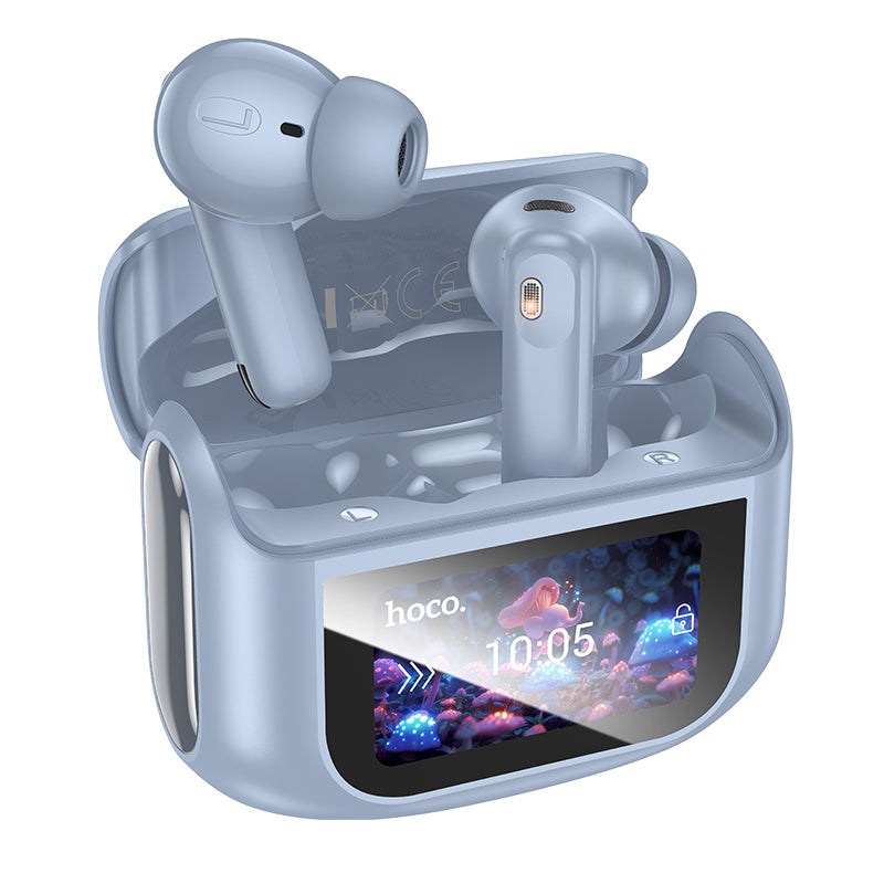 Audífonos Inalambricos Hoco EQ21 Bluetooth Pantalla Azul