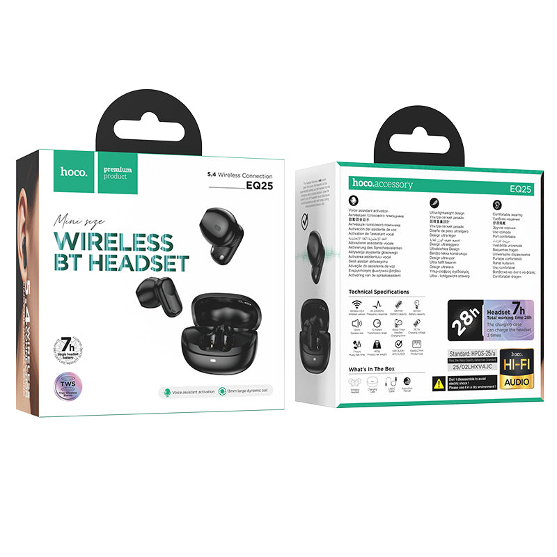 Audífonos Inalambricos Hoco EQ25 Bluetooth Negro