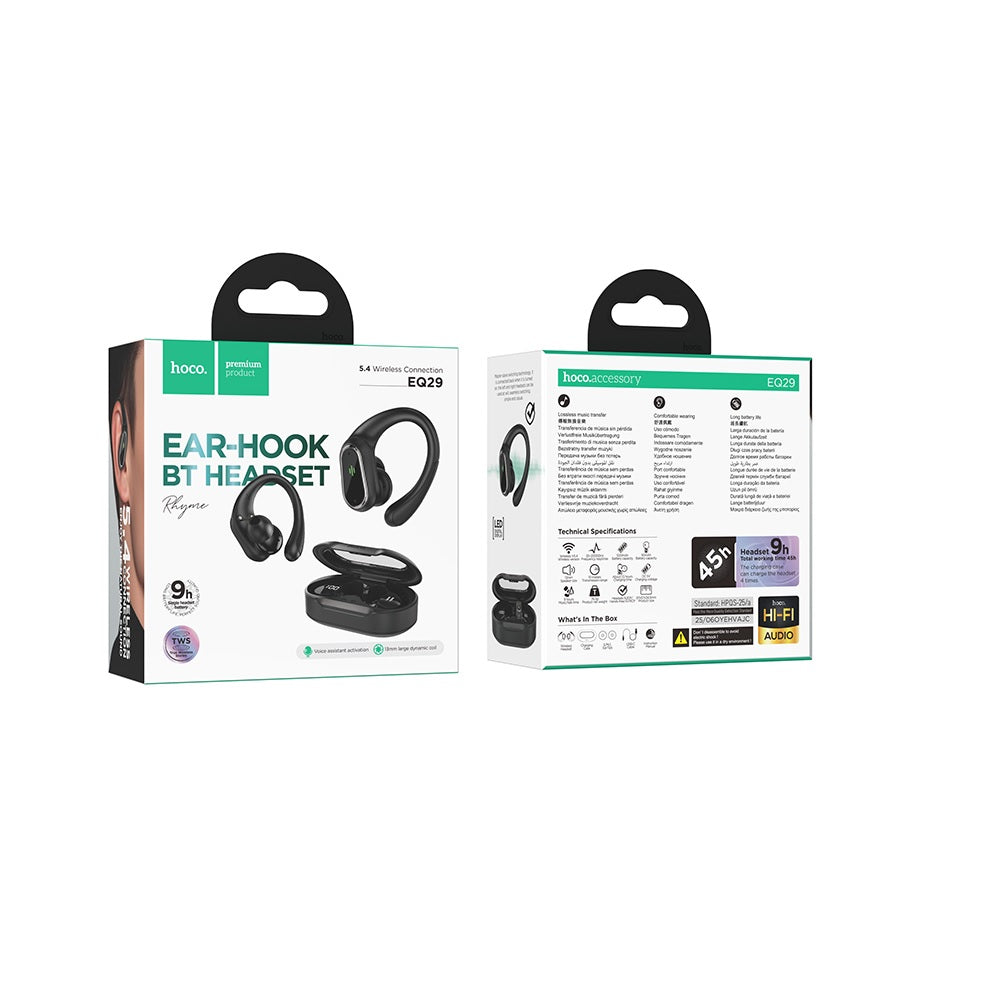 Audífonos Inalambricos Hoco EQ29 Bluetooth Stereo Negro