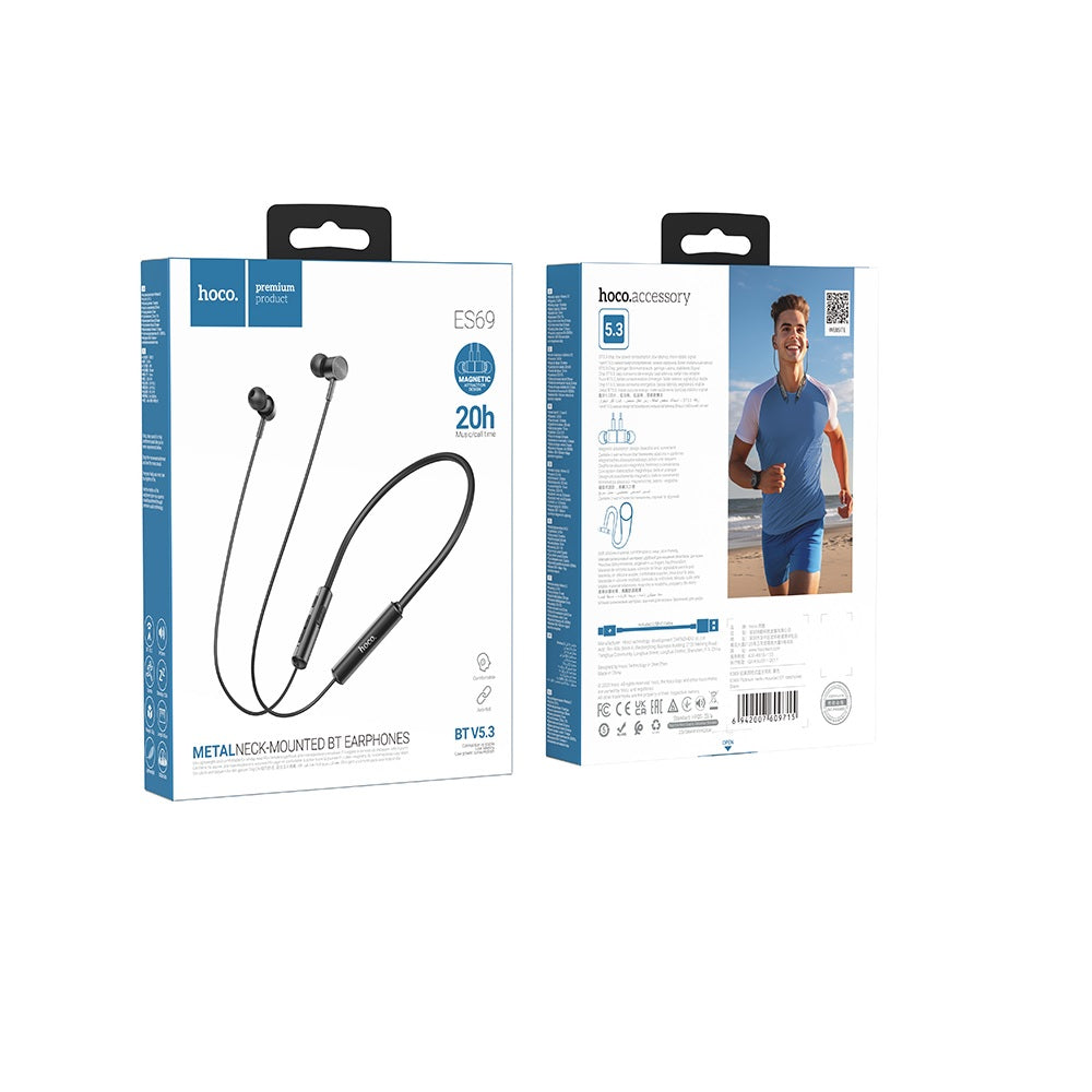 Audifonos Bluetooth Hoco ES69 Diadema Cuello Negro