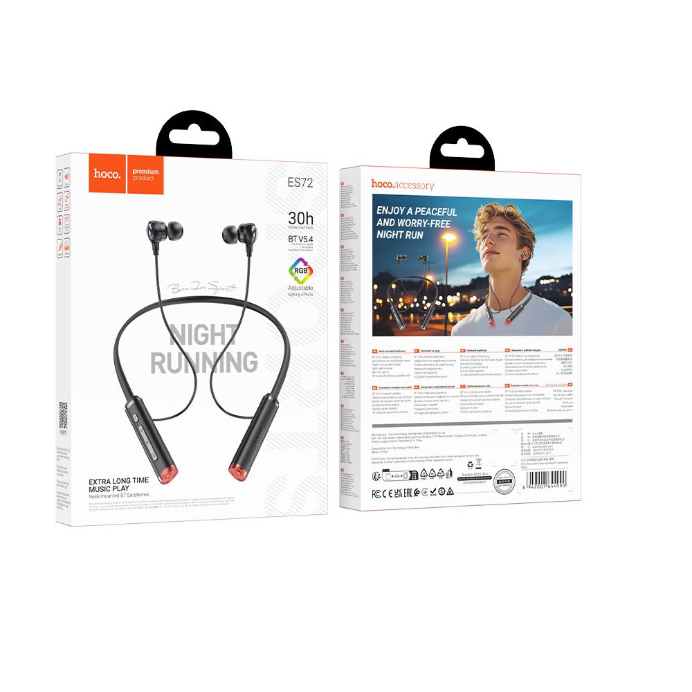 Audifonos Bluetooth Hoco ES72 Diadema Cuello Negro