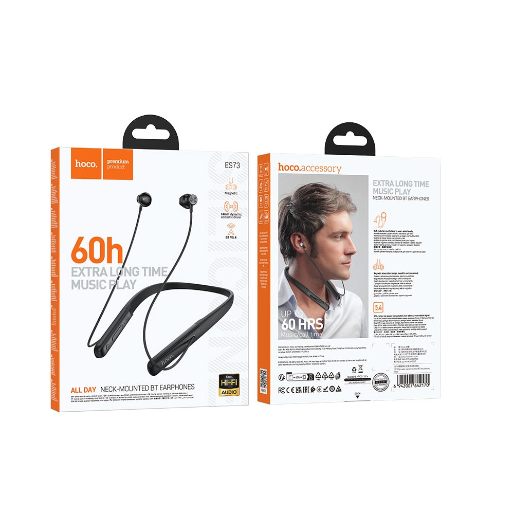 Audifonos Bluetooth Hoco ES73 Diadema Cuello Negro