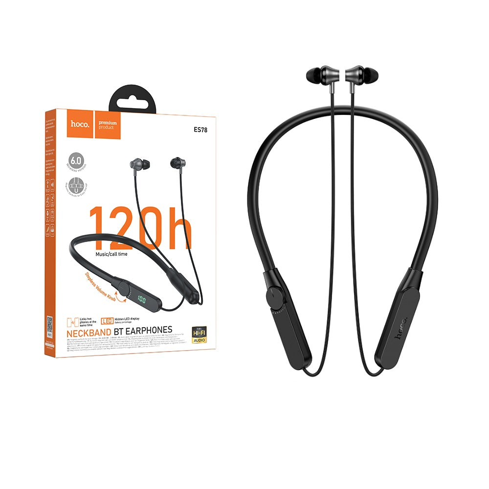 Audifonos Bluetooth Hoco ES78 Cuello Naya Deportivo Negro