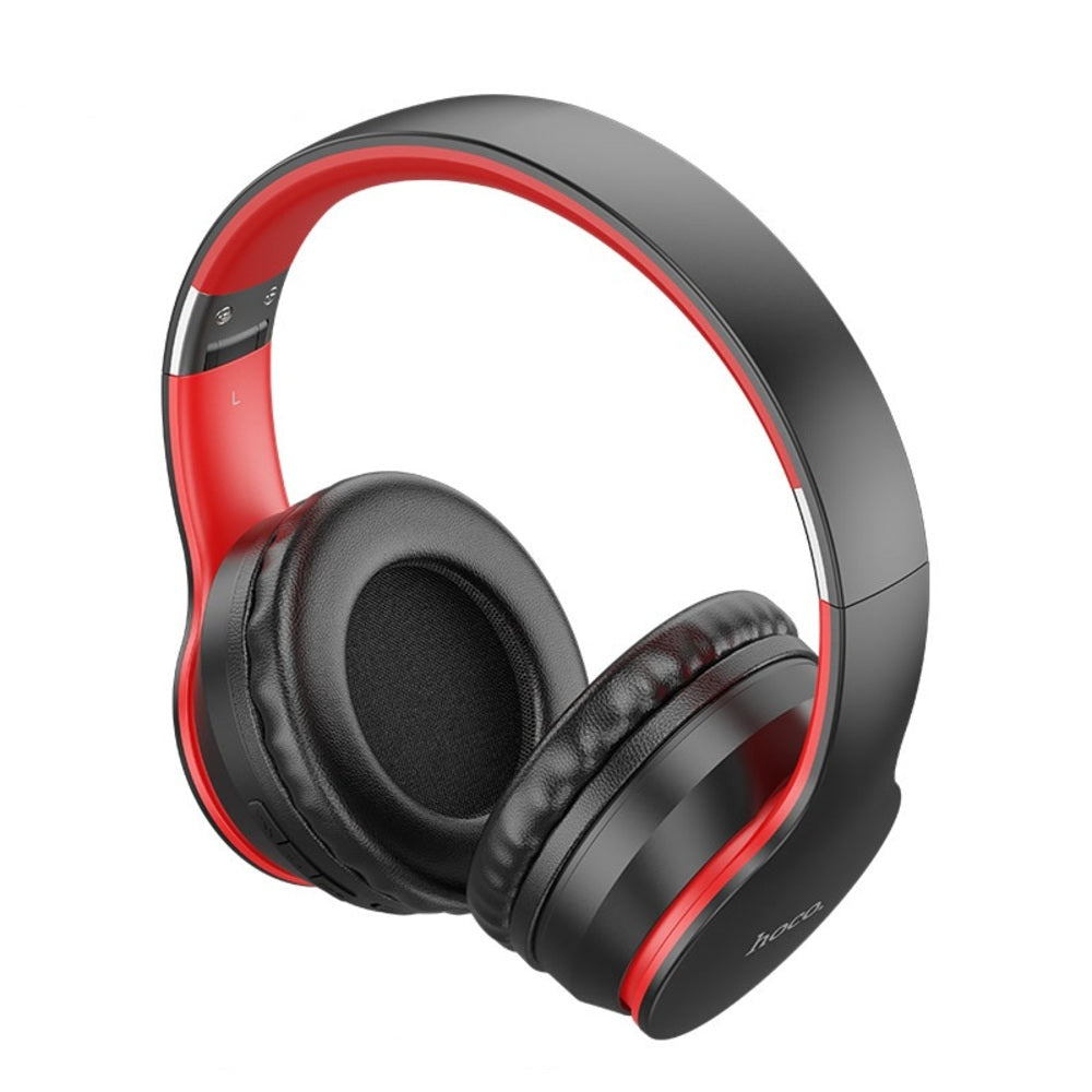 Audifonos Bluetooth Hoco ESD16 Diadema Orejeras Negro-Rojo