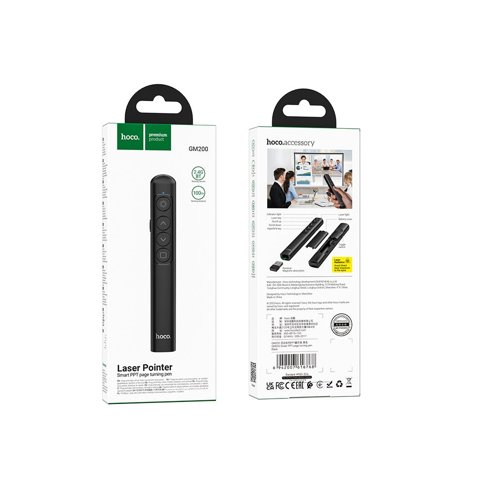 Puntero Inalámbrico Control Total y Láser Hoco GM200 Negro