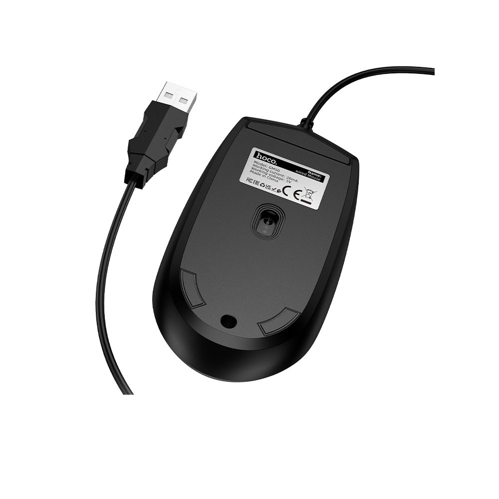 Mouse Alambrico Ergonomico Hoco GM50 Negro