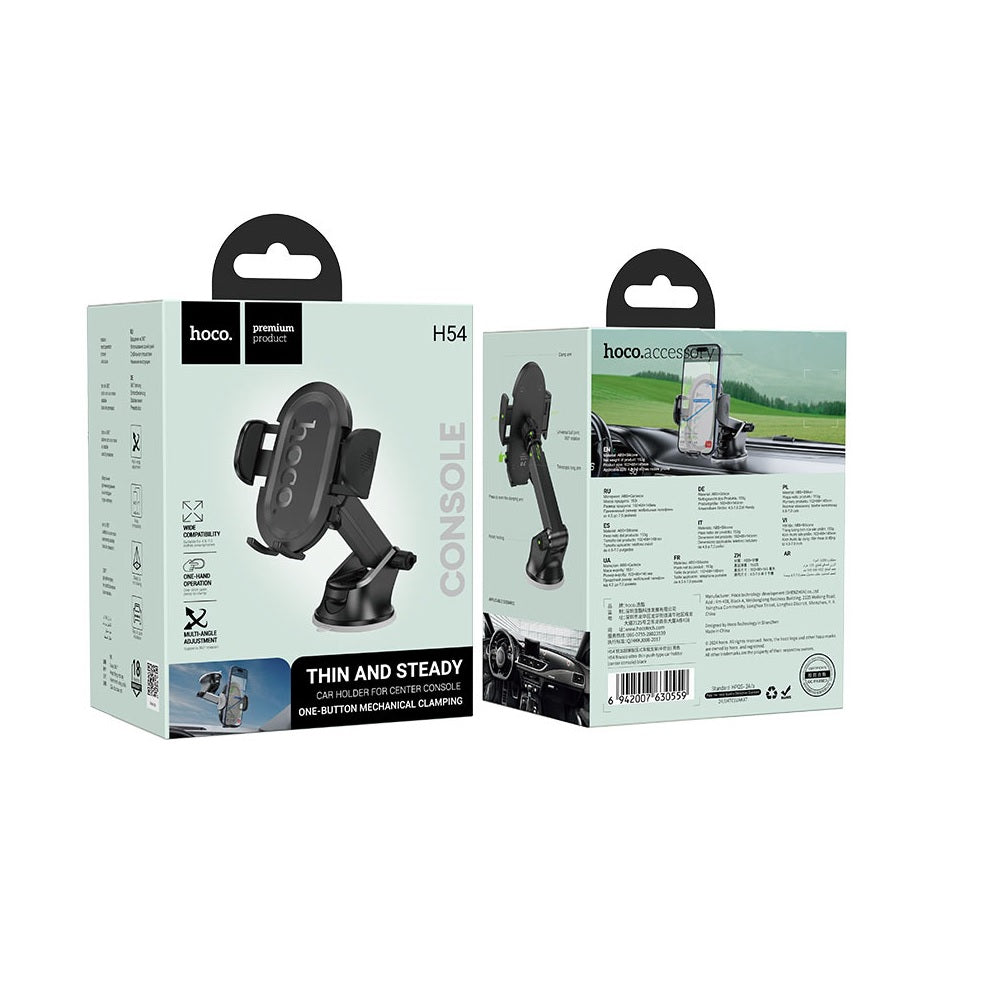 Soporte Celular para Auto Hoco H54 Brusco Push Tablero Negro