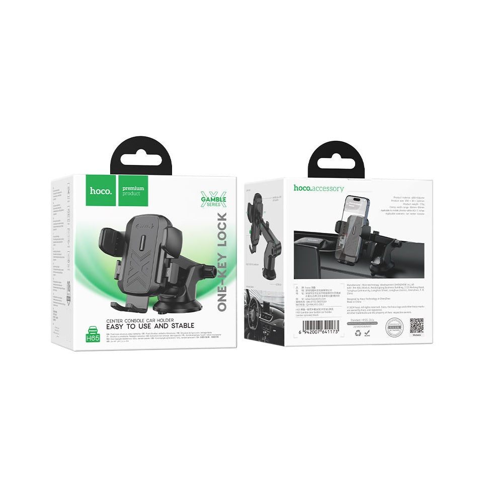 Soporte Celular para Auto Hoco H65 Gamble Tablero Negro