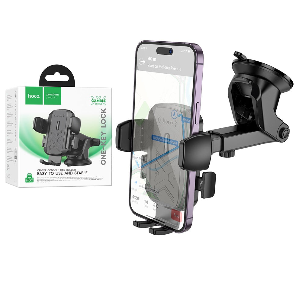 Soporte Celular para Auto Hoco H65 Gamble Tablero Negro