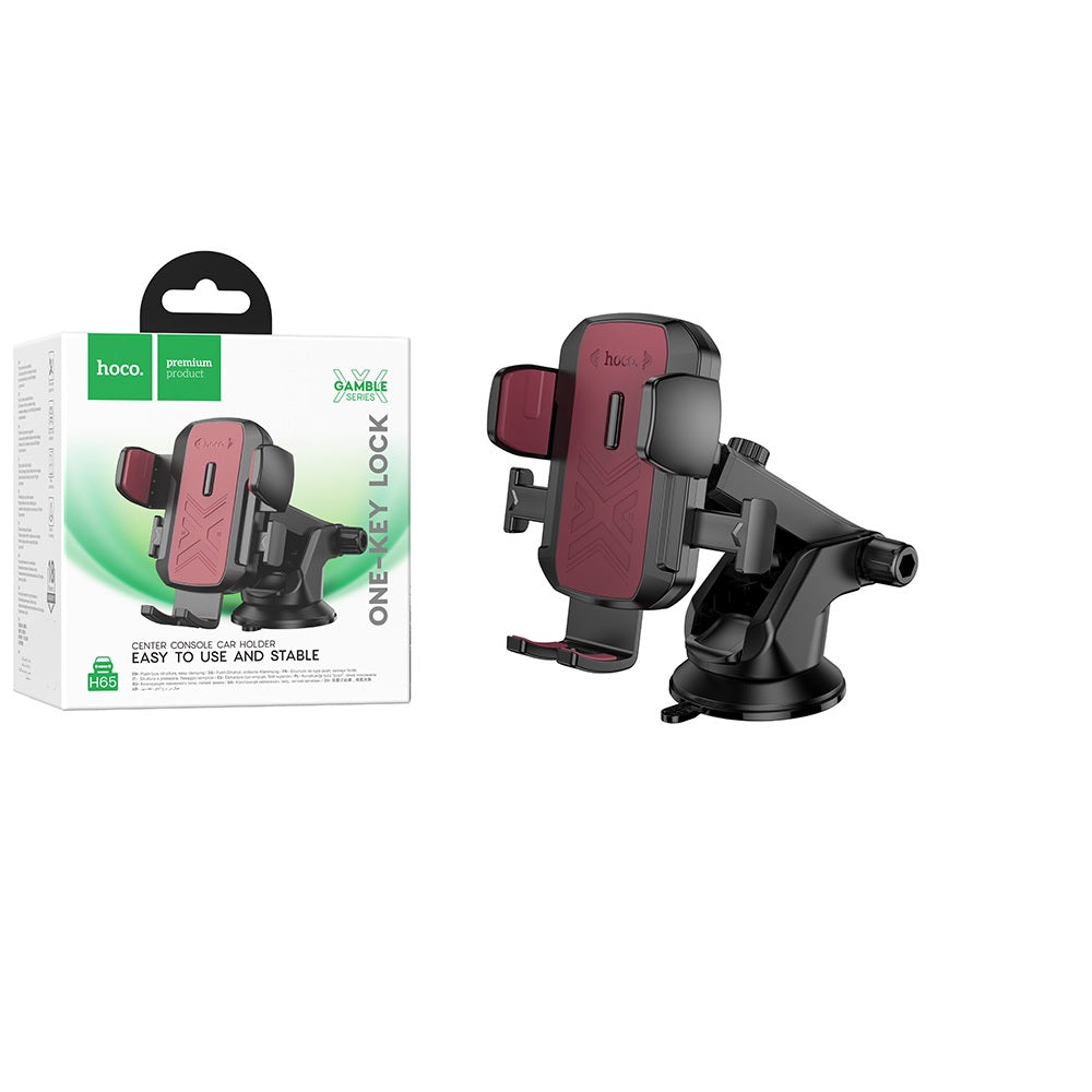 Soporte Celular para Auto Hoco H65 Gamble Tablero Rojo