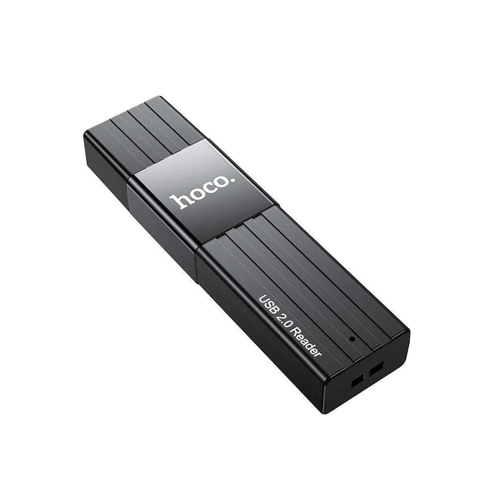 Lector Tarjetas SD TF USB 2.0 Hoco HB20 2en1 Negro