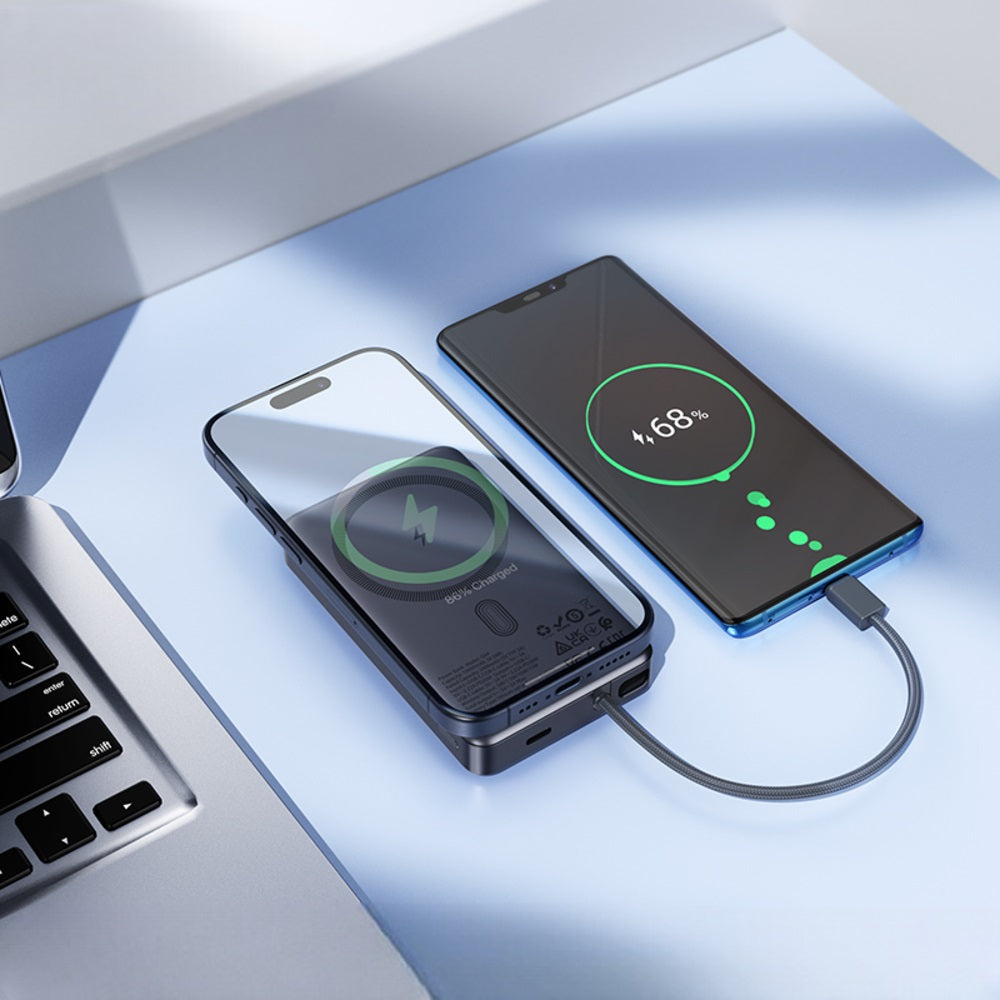 Power Bank Magsafe Cable 10000mAh Hoco Q44 Dual PD20W Gris