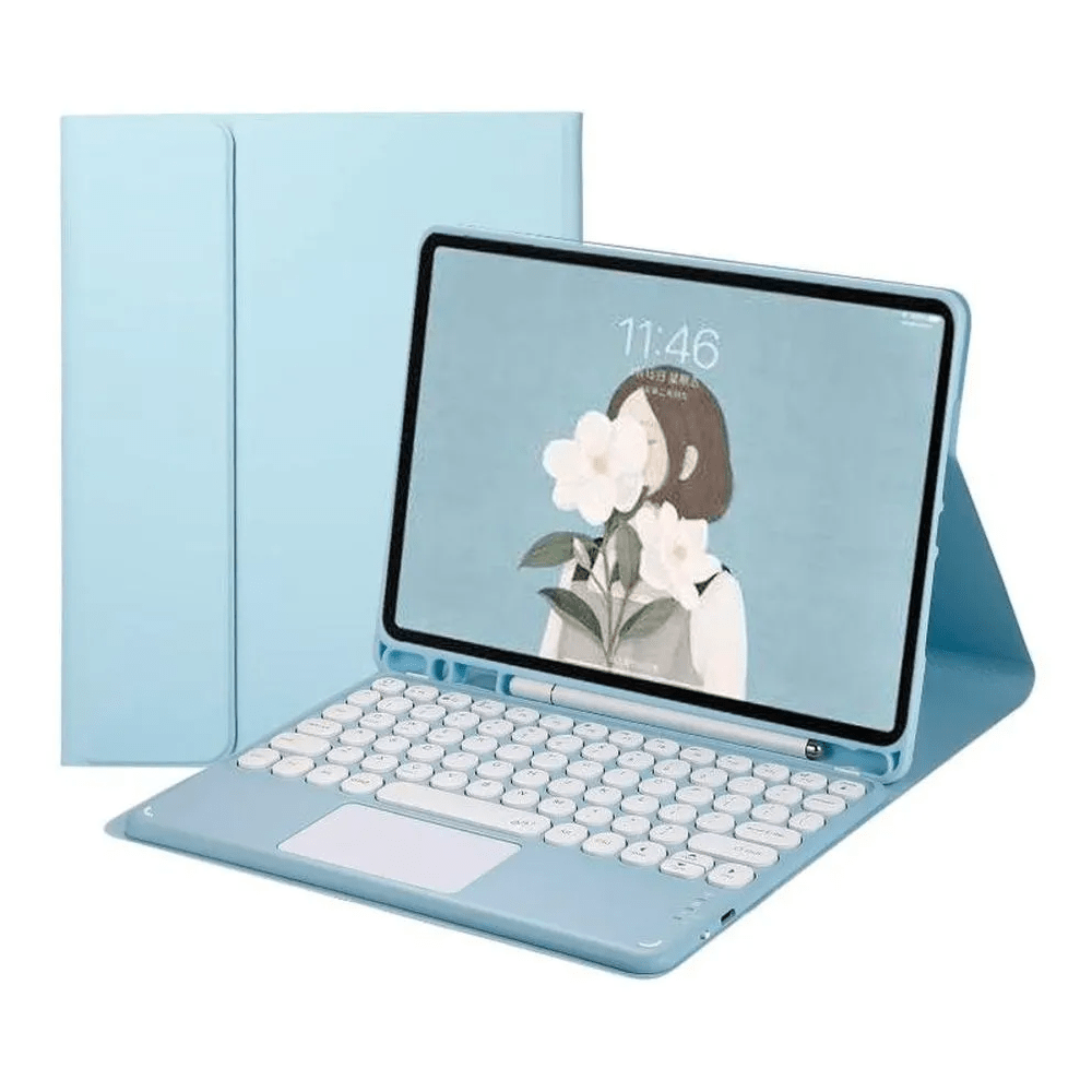 Funda con Teclado Touch para Samsung Tab A8 Celeste
