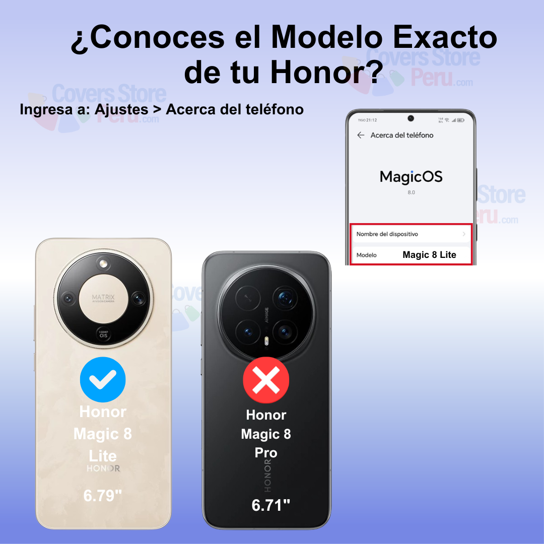 Funda Case para Honor Magic 8 Lite Anillo Metálico Azul
