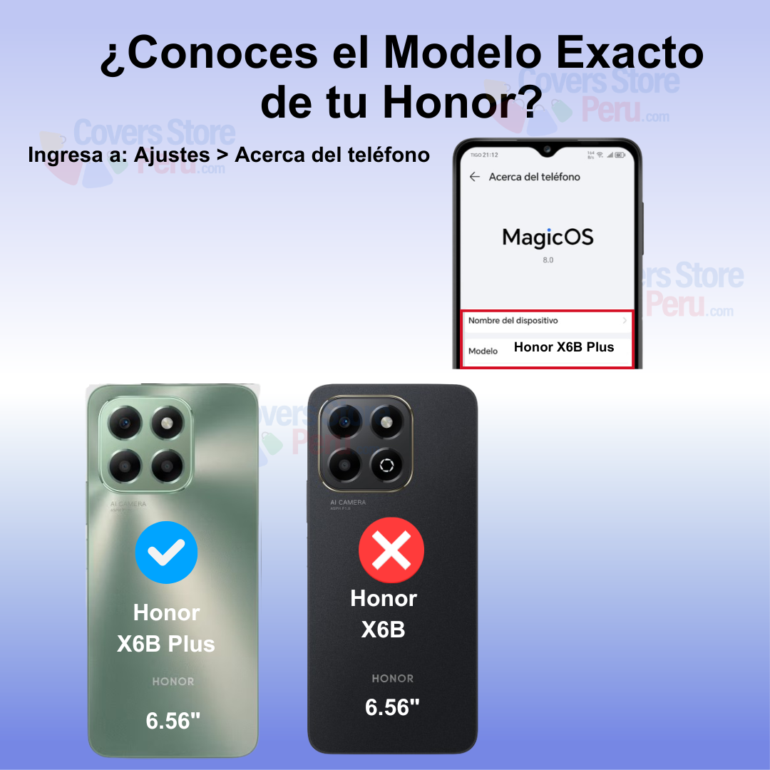 Funda Case para Honor X6B Plus TPU esquinas reforzadas