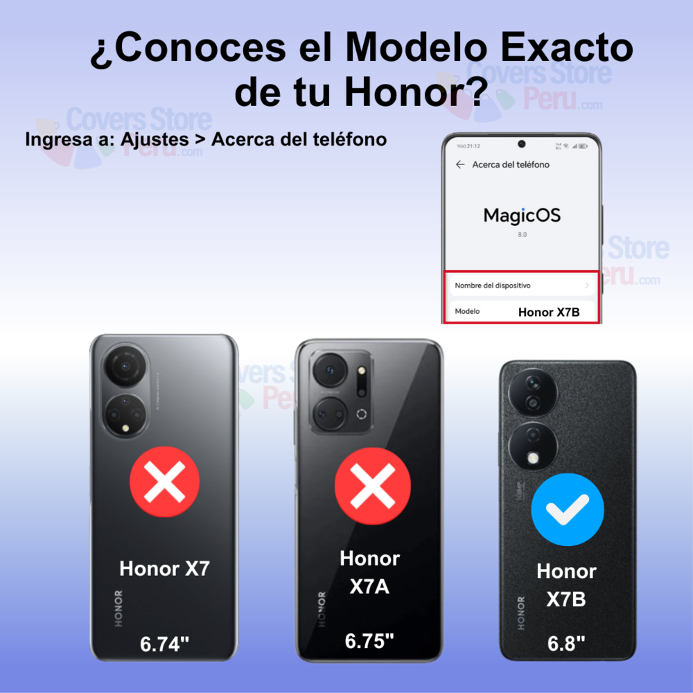 Funda para Honor X7B Anillo Metálico Azul Antishock