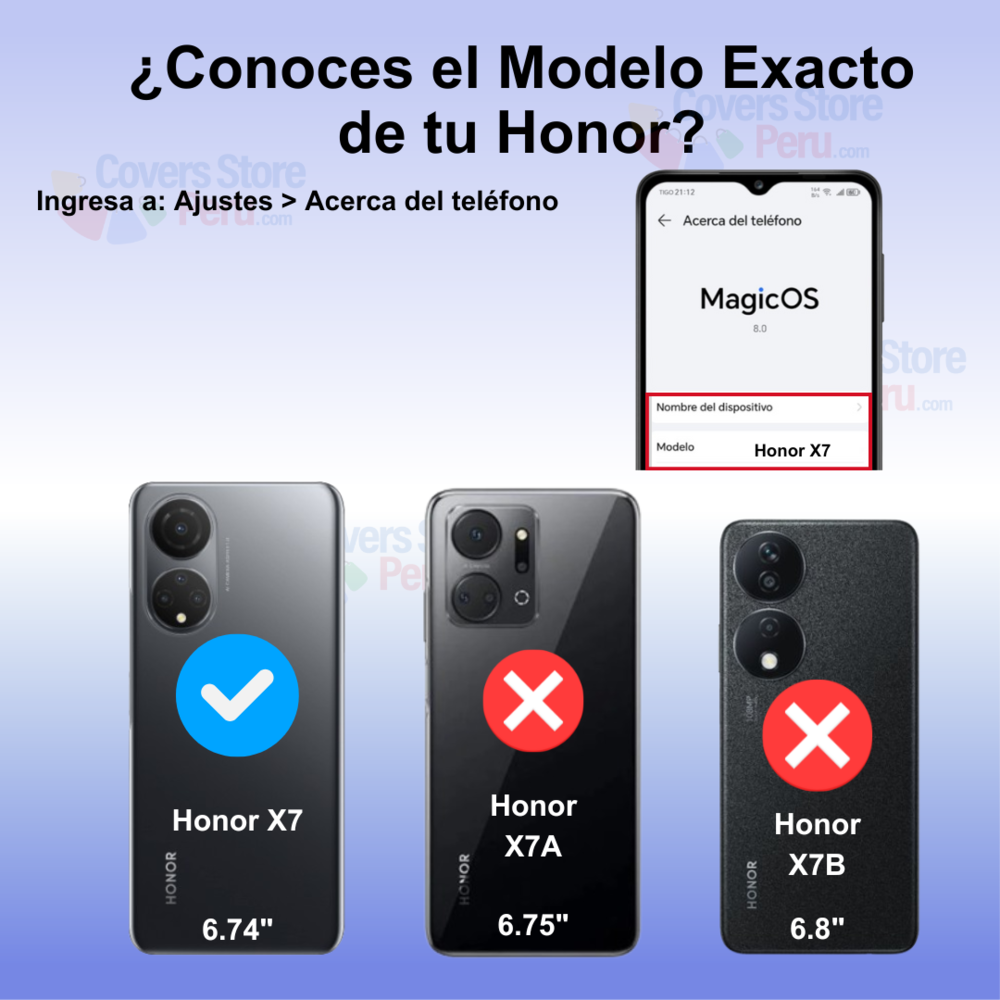Funda para Honor X7 Ahumado con Anillo Azul Antishock