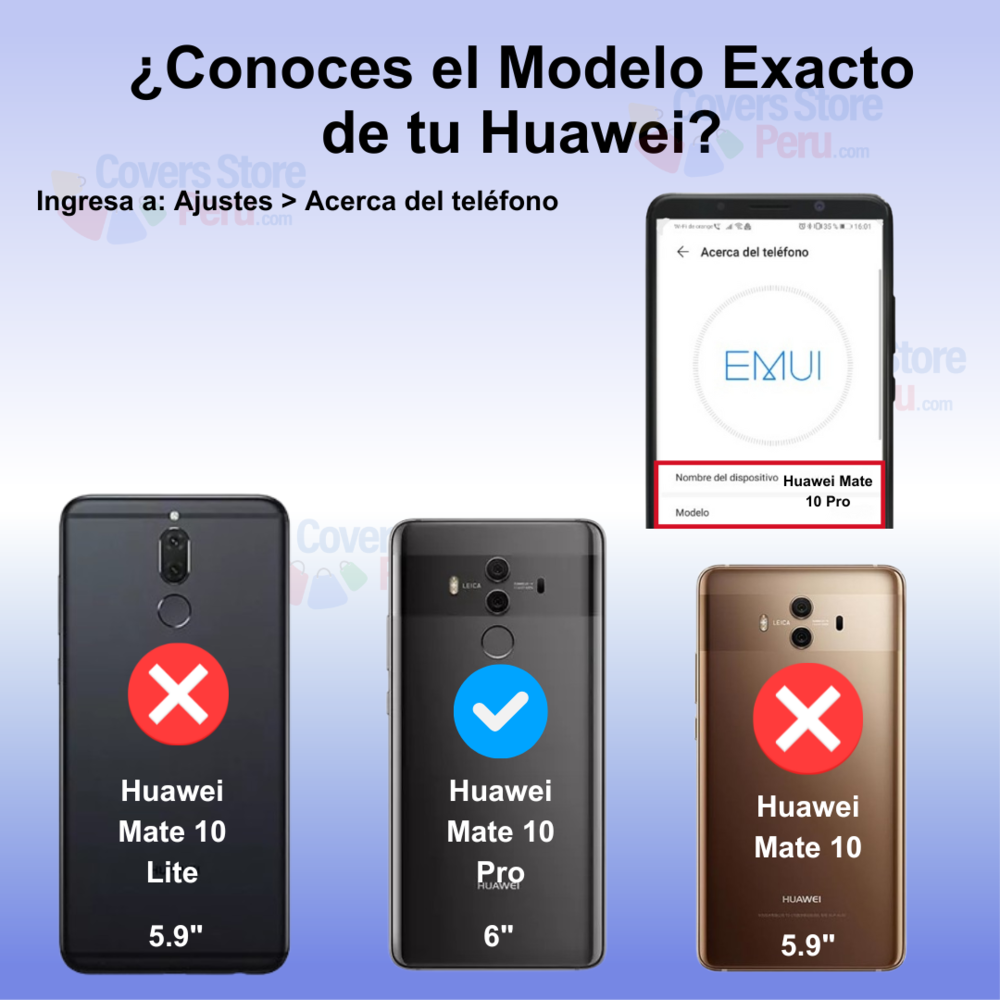 Funda Case para Huawei Mate 10 Pro Flip Cover Azul