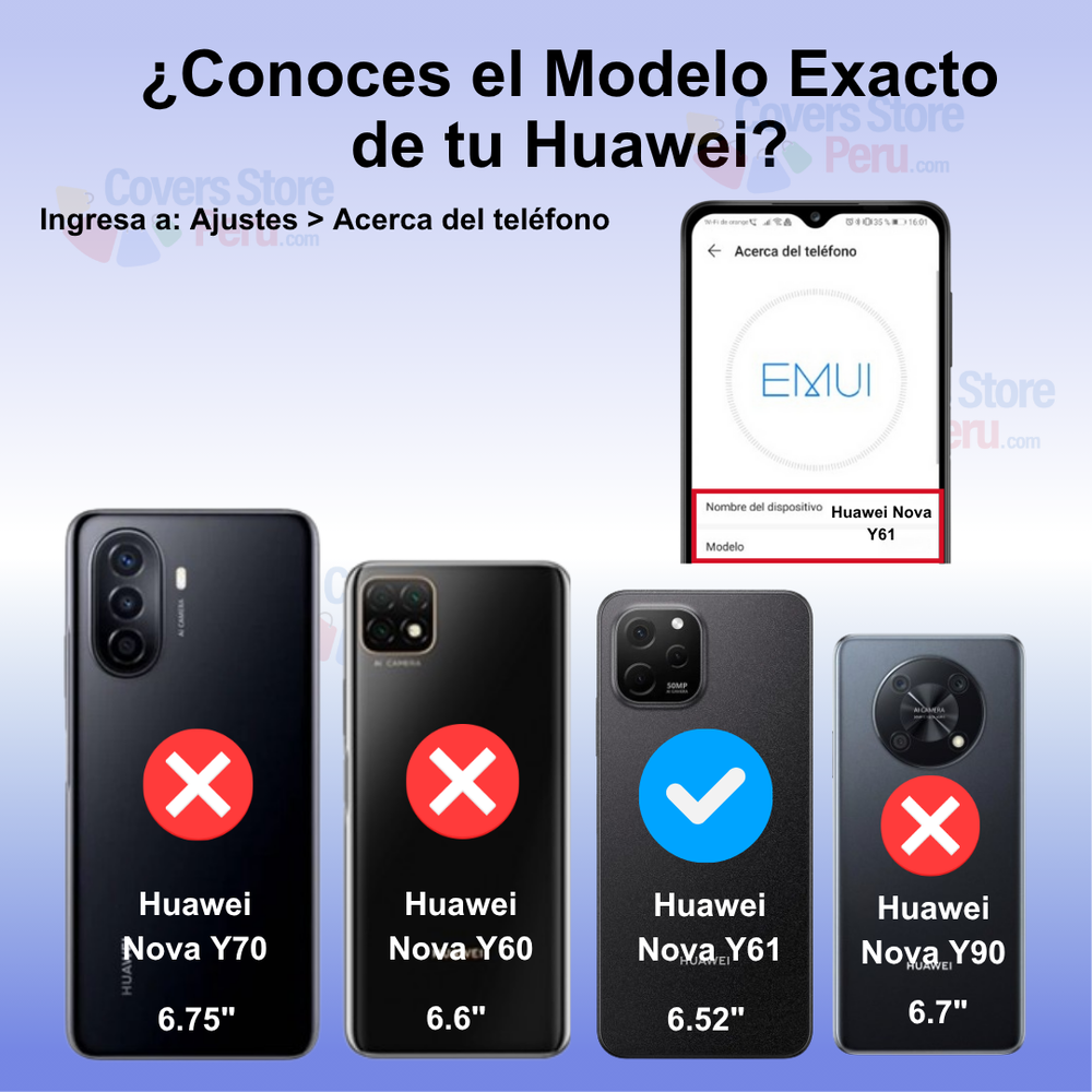 Funda para Huawei Nova Y61 Ahumado con Anillo Azul