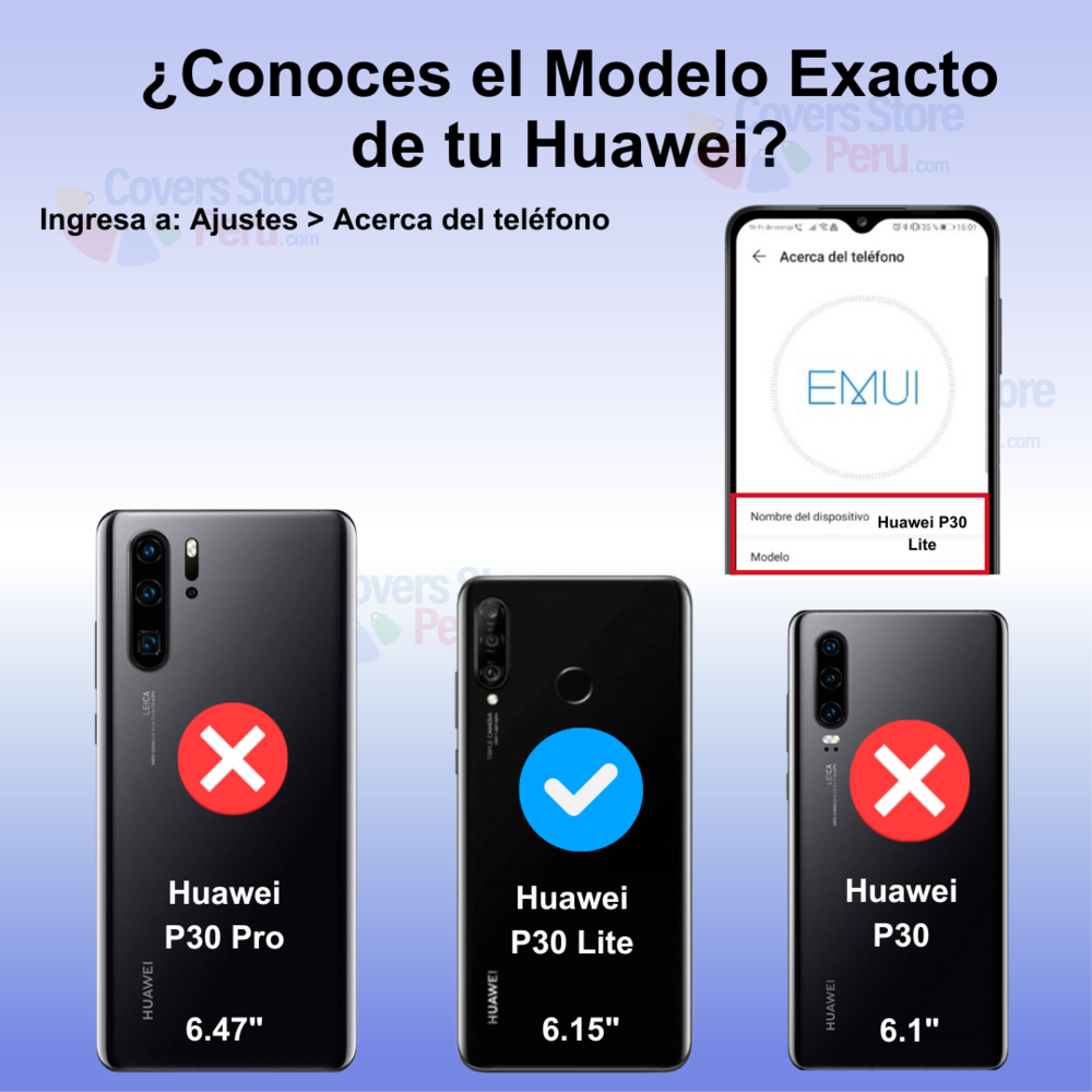 Funda para Huawei P30 Lite Ahumado con Anillo Azul