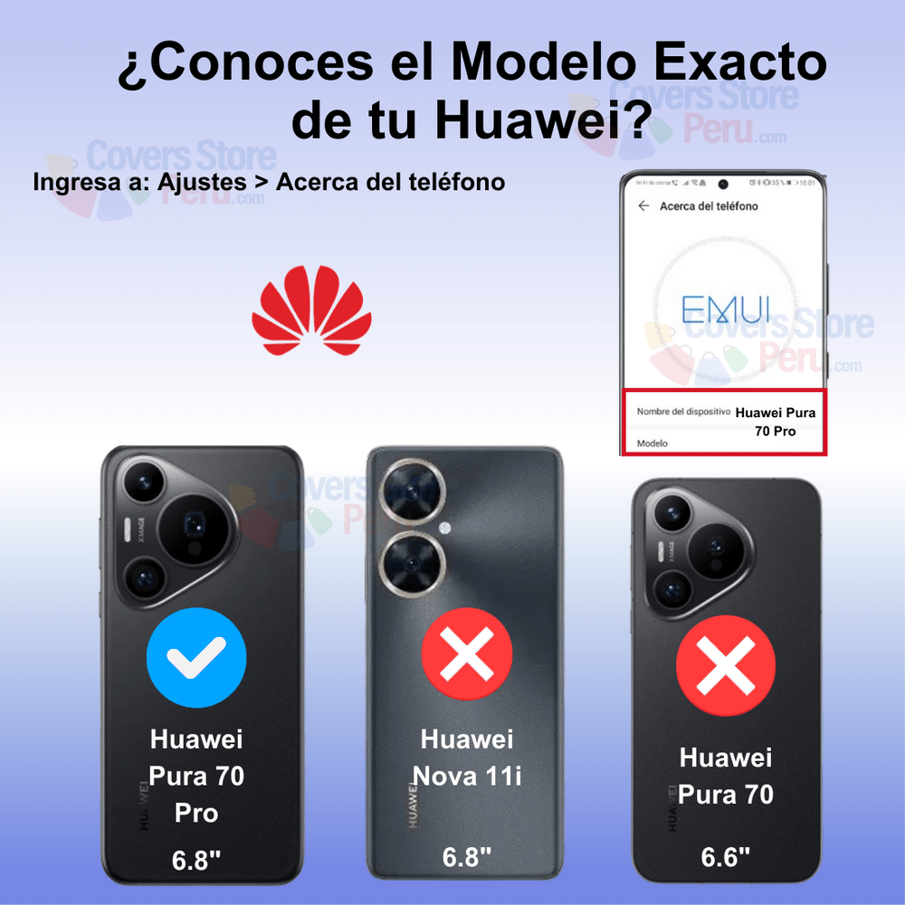 Funda para Huawei Pura 70 Pro TPU 100% Transparente
