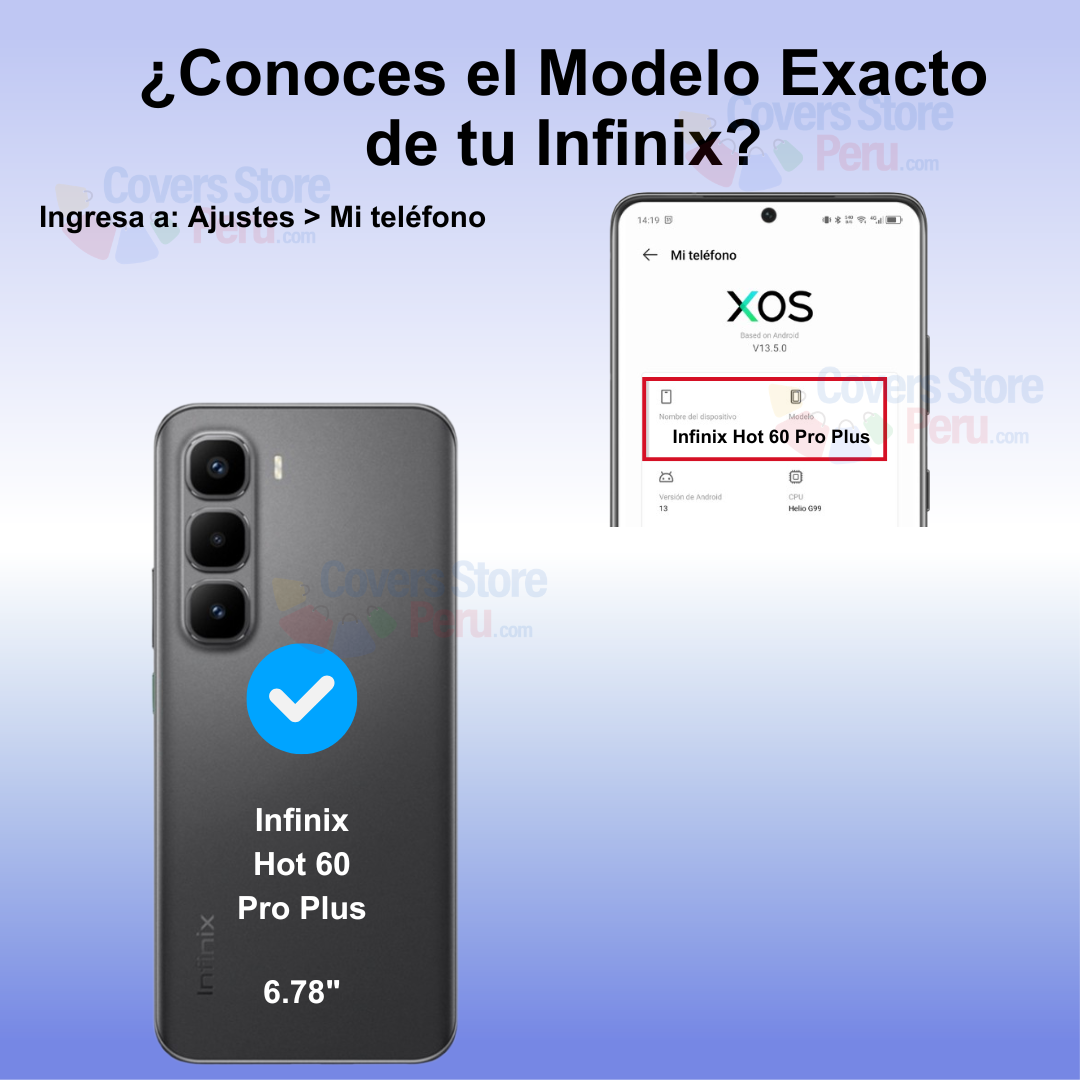 Funda Case para Infinix Hot 60 Pro Plus Flip Cover Azul