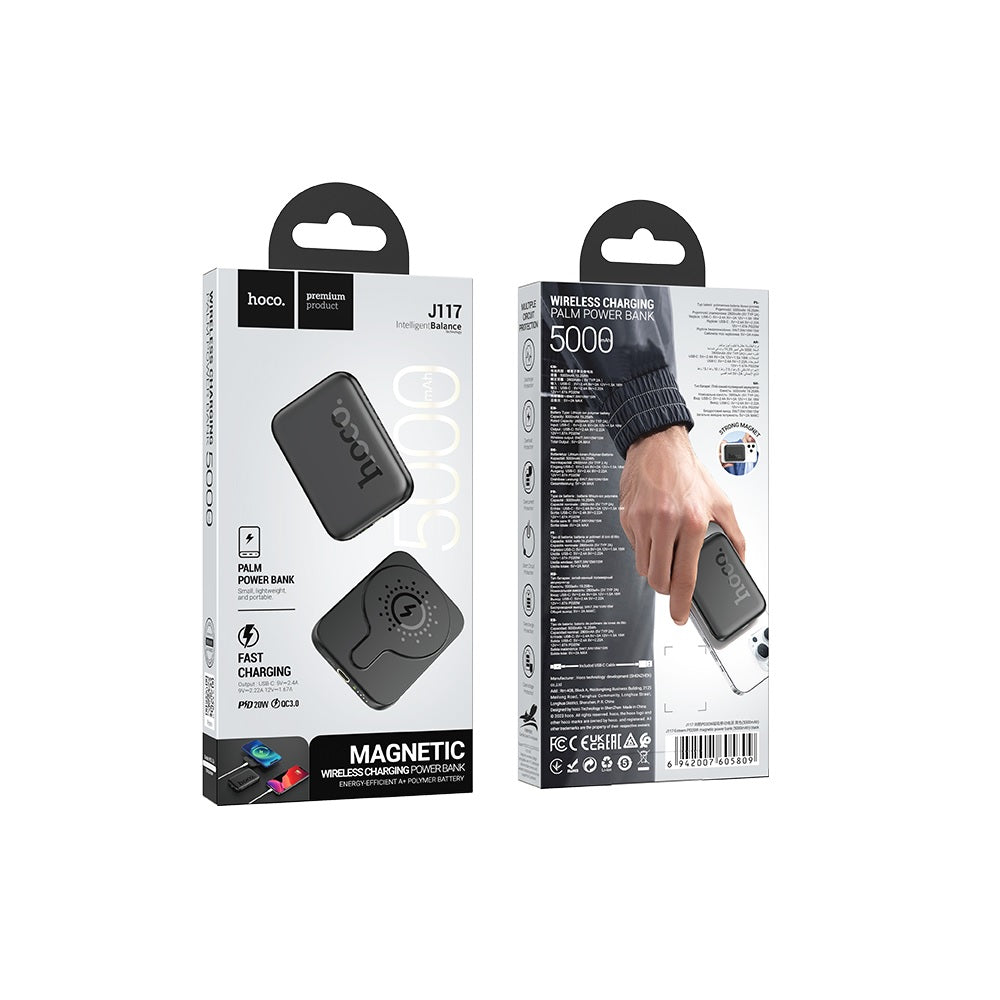 Power Bank 5000mAh Hoco J117 Magsafe PD20W Negro