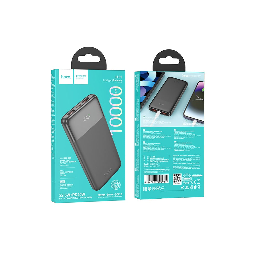 Power Bank 10000mAh Hoco J121 PD20W 22.5WNegro