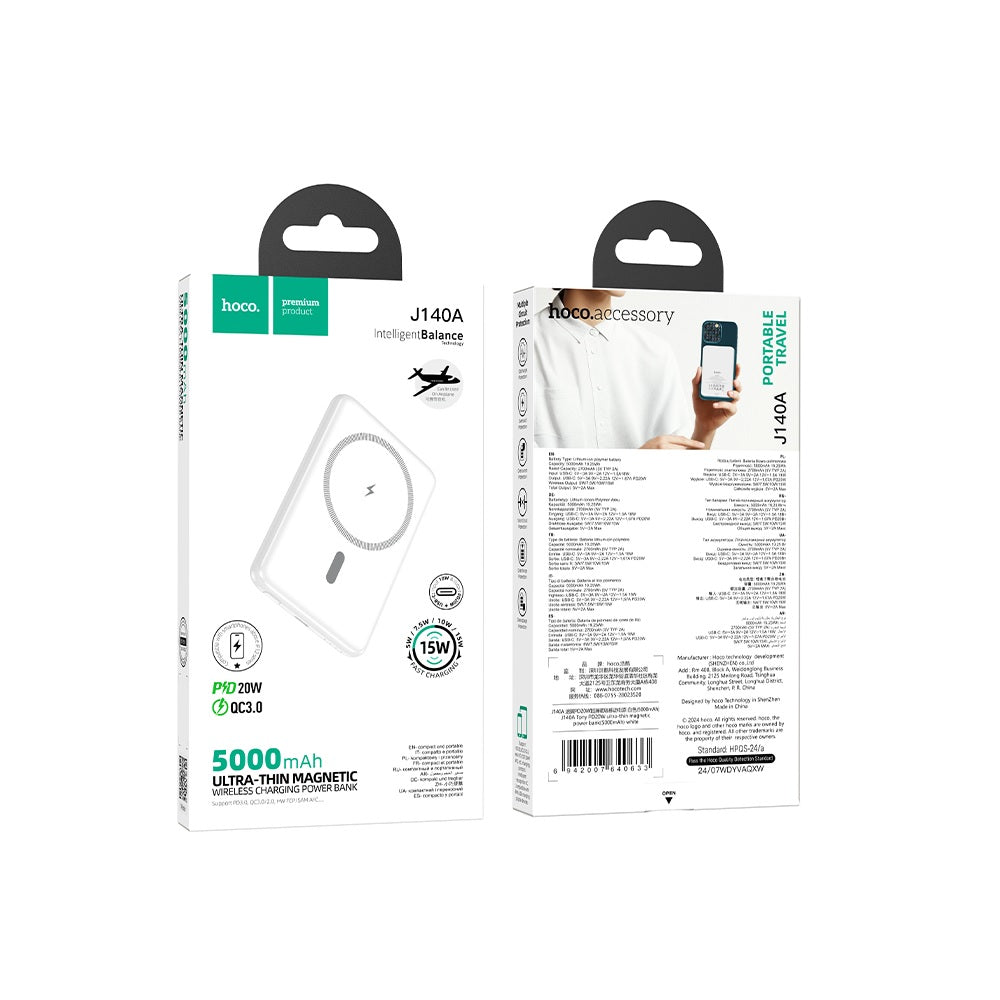 Power Bank 5000mAh Hoco J140A Magsafe Blanco