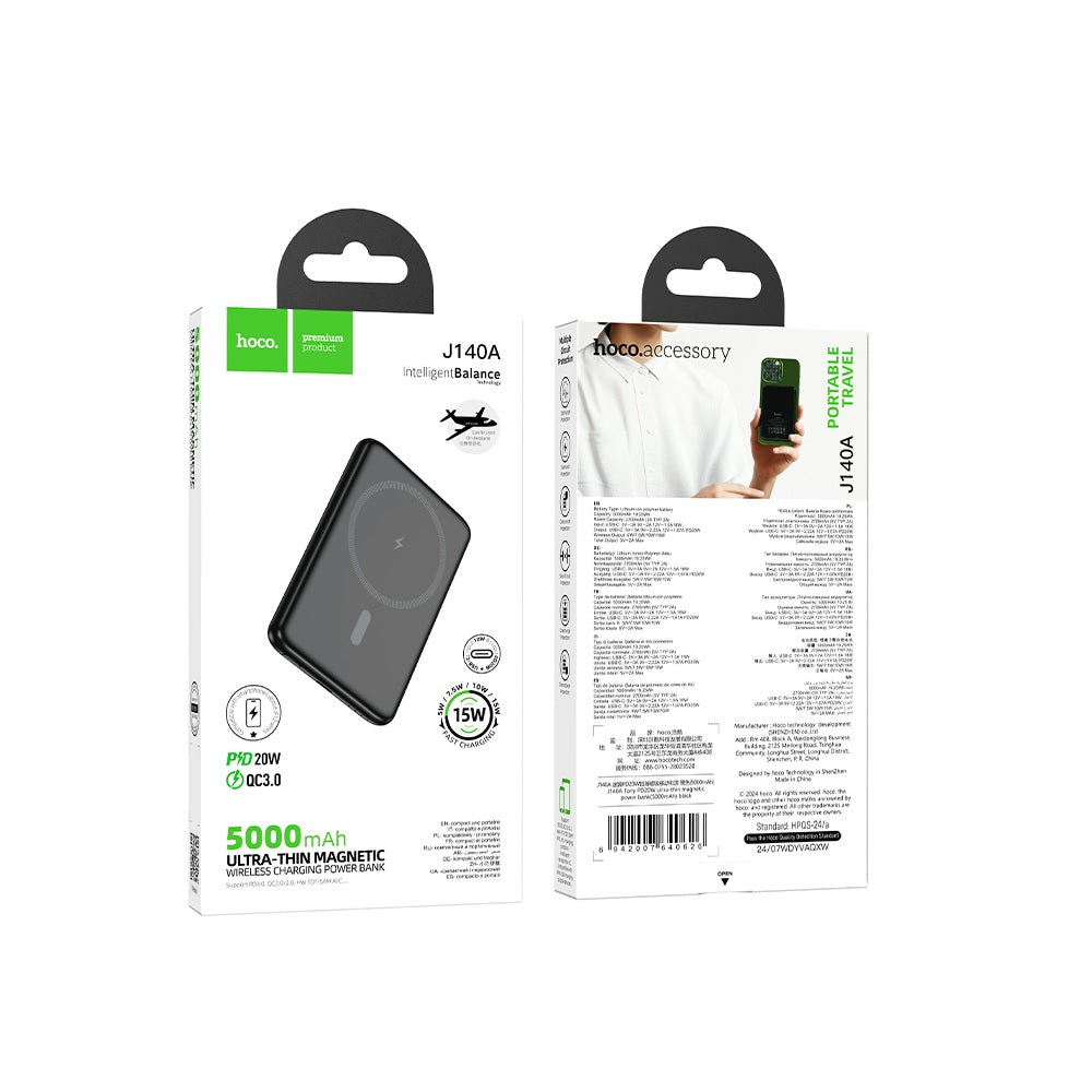 Power Bank 5000mAh Hoco J140A Magsafe Negro