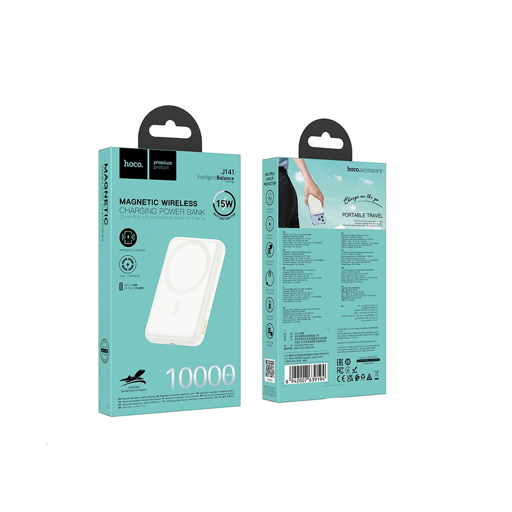 Power Bank 10000mAh Hoco J141 Magnetico PD20W Blanco