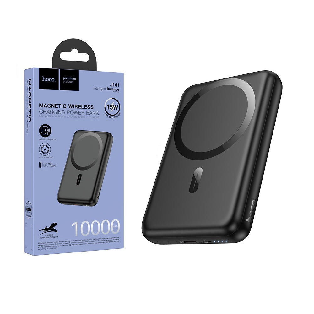 Power Bank 10000mAh Hoco J141 Magnetico PD20W Negro