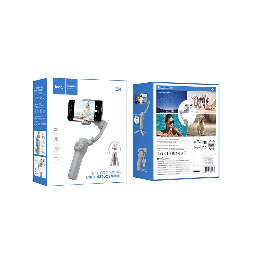 Estabilizador Gimbal Inteligente De 3 Ejes Hoco K24 Gris