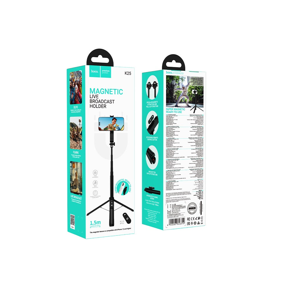 Soporte Tripode Magnetico De Aluminio Hoco K25 Negro
