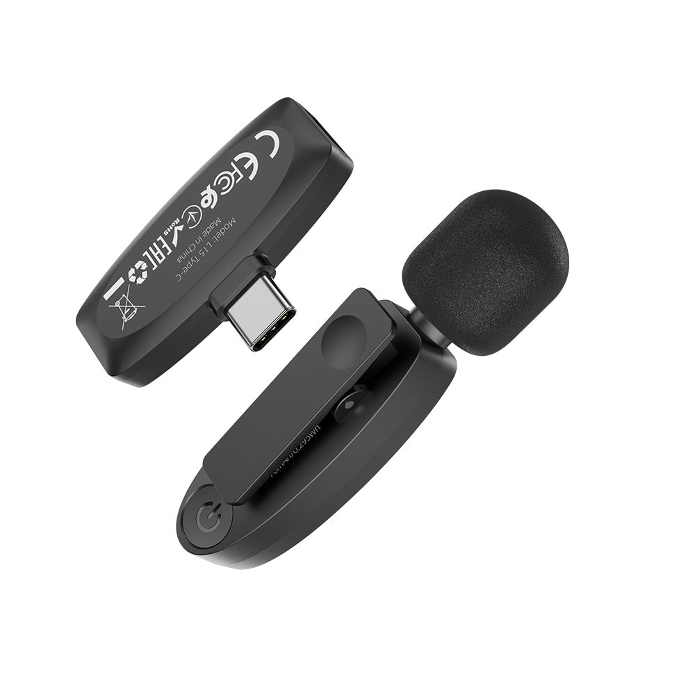 Microfono con Interfaz Tipo C Inalambrico Hoco L15 Negro