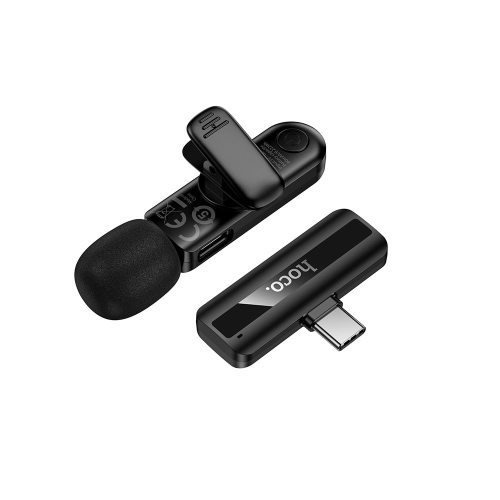 Microfono con Interfaz Tipo C Inalambrico Hoco L20 Negro