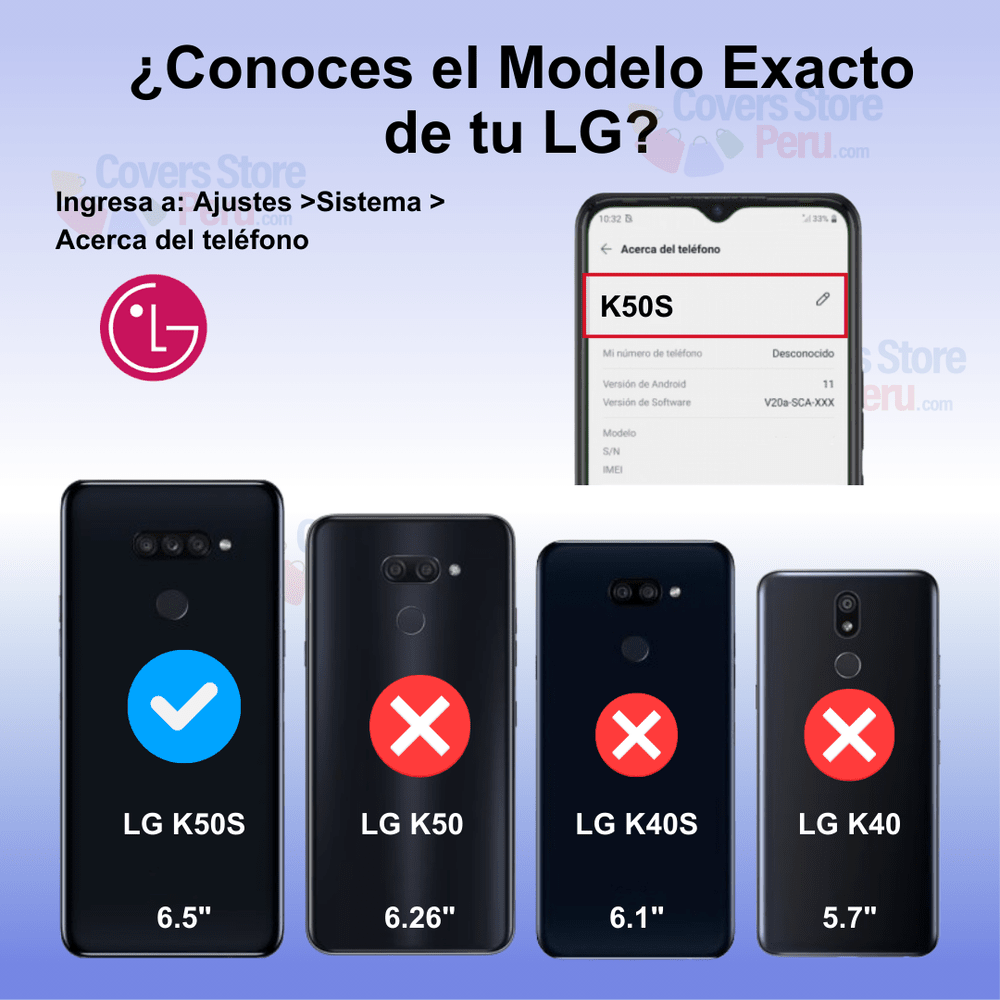Funda Case para Lg K50S TPU 100% Transparente Antishock