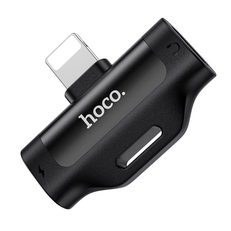 Adaptador Dual Lightning y cargador Hoco LS31 Negro