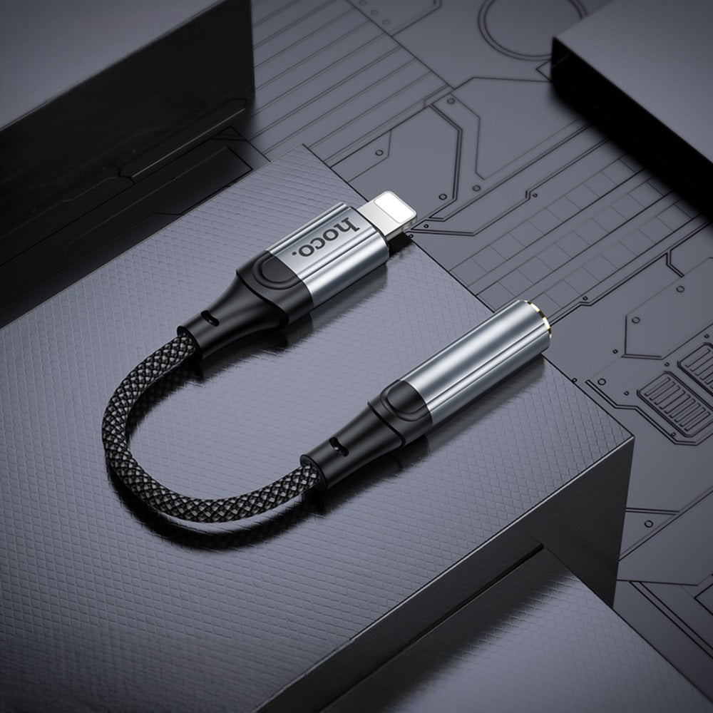 Adaptador Audio Digital Hoco LS36A iP a Jack 3.5mm DAC Gris