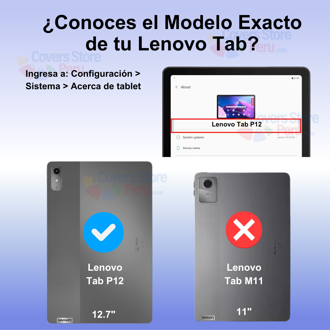 Funda para Lenovo Tab P12 12.7" Imantada + Portalápiz Azul