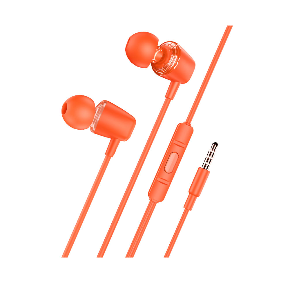 Audífono con Micrófono Hoco M107 Alámbrico Jack 3.5mm Naranja