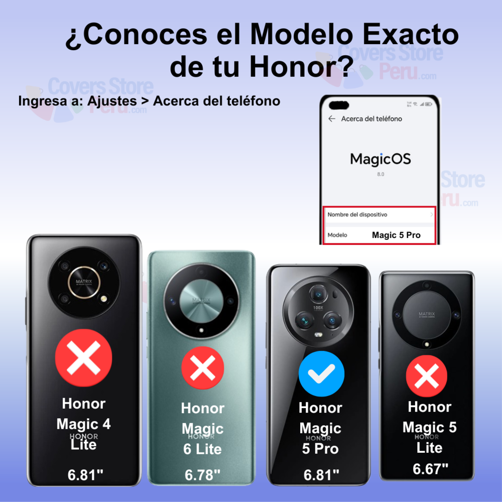 Funda para Honor Magic 5 Pro Ahumado con Anillo Rojo